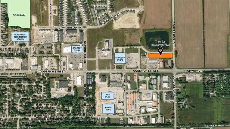 Affordable housing map including the development site and nearing amenities