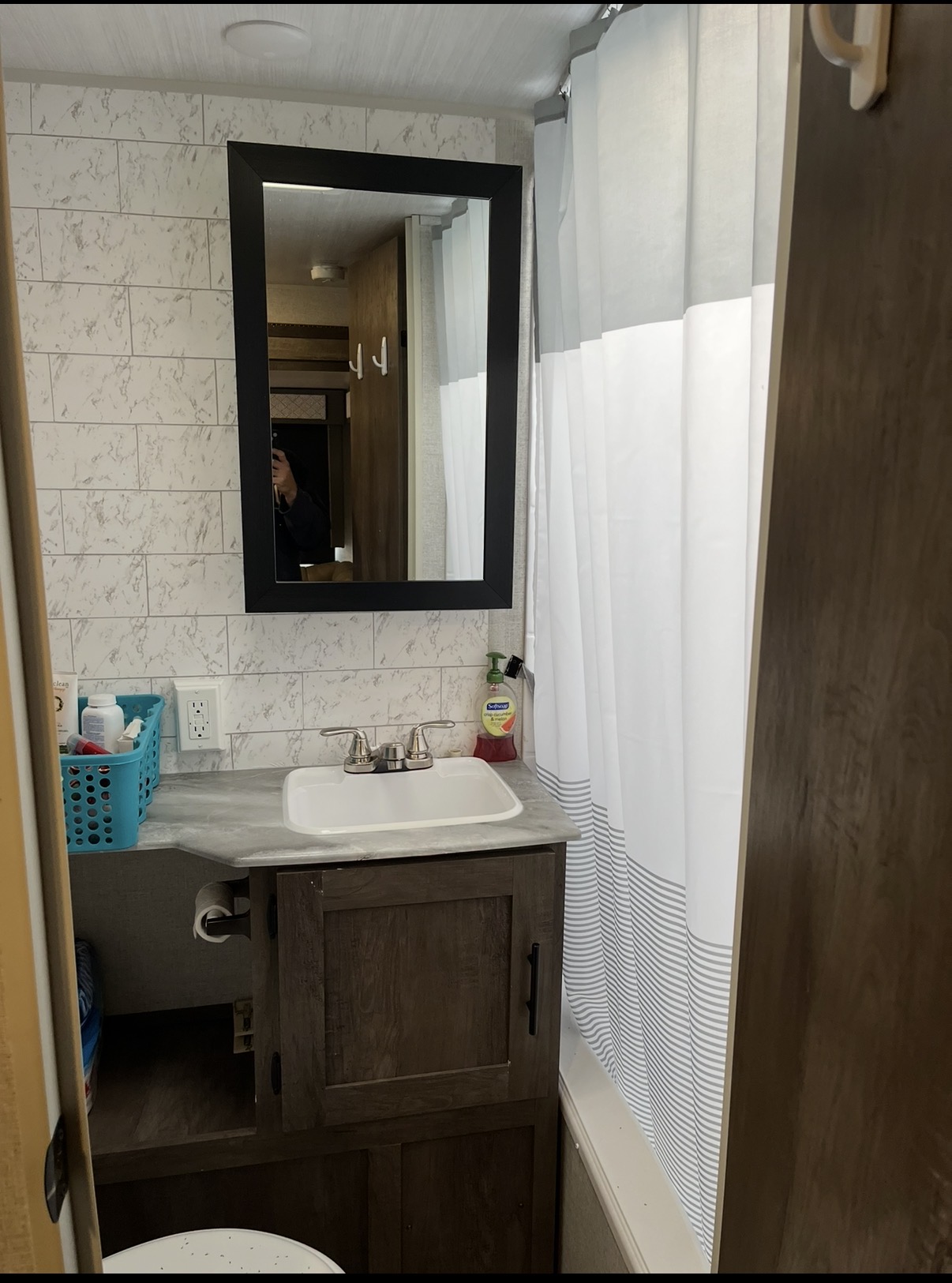 Inside view of washroom.